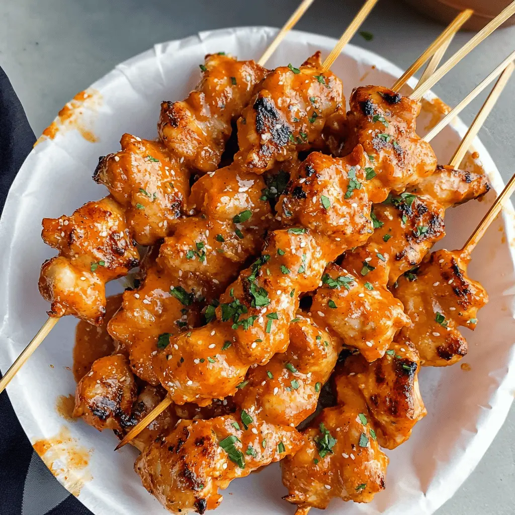 Spice up your meal with these Bang Bang Chicken Skewers! Juicy chicken bites marinated in a creamy, spicy sauce and grilled to perfection. Perfect for summer BBQs or quick weeknight dinners, these skewers are sure to impress! Save this recipe to bring bold flavors to your next gathering or family dinner.