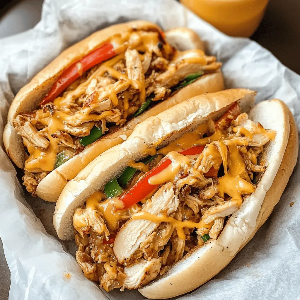 Get ready to enjoy a delicious twist on a classic! These Chicken Philly Cheese Steaks are packed with tender chicken, melty cheese, and vibrant veggies, all nestled in a soft hoagie roll. Perfect for game day or a quick weeknight dinner, these sandwiches are sure to satisfy your cravings. Save this recipe for a flavorful meal that’s easy to love!