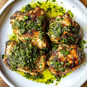 Spice up your weeknight dinner with these flavorful Chimichurri Chicken Thighs! Juicy chicken thighs marinated in a vibrant chimichurri sauce made from fresh herbs, garlic, and tangy vinegar. Perfectly grilled or baked, this dish is sure to impress. Save this recipe for your next family gathering or BBQ!
