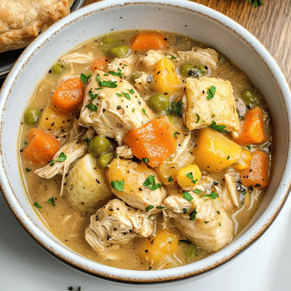 Warm up with this comforting Crock Pot Chicken Pot Pie! This easy recipe features tender chicken, mixed vegetables, and a creamy sauce, all topped with flaky pastry. Perfect for busy weeknights or chilly days. Save this delicious meal for your next family dinner or cozy gathering! 🍽️✨