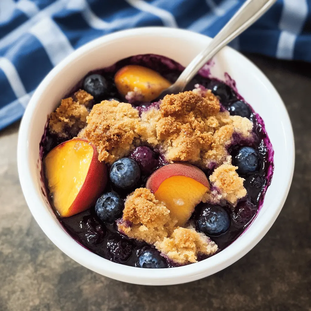 Warm up your evenings with this simple Crockpot Blueberry Peach Cobbler! Bursting with juicy blueberries and sweet peaches, this comforting dessert is perfect for family gatherings or cozy nights in. Just toss the ingredients in the crockpot and let it work its magic. Don’t forget to save this recipe for your next get-together or to enjoy anytime!