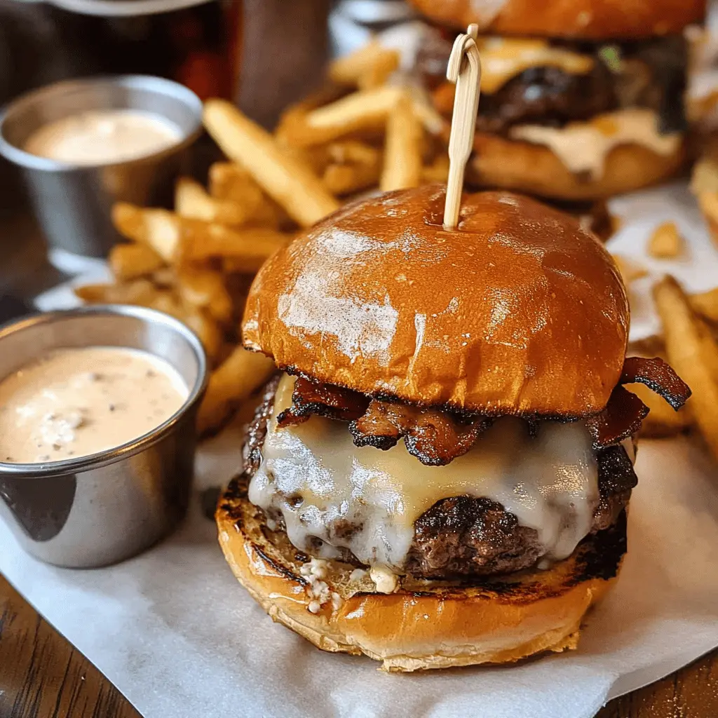 Get ready to impress with this mouthwatering Irish Pub Burger! Packed with juicy beef, melted cheese, and a hint of savory spices, this burger brings the flavors of the Irish pub right to your kitchen. Perfect for gatherings or a cozy dinner! Save this recipe for a fun weekend treat or your next BBQ. You won't want to miss out on these delicious bites!