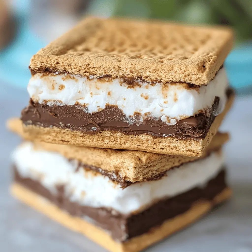 These Frozen S'mores are a fun and easy treat you'll love! With layers of creamy chocolate and fluffy marshmallow sandwiched between graham crackers, each bite is a delightful mix of flavors and textures. Perfect for a summer BBQ or a cozy movie night! Save this recipe for a cool dessert idea that everyone will enjoy!