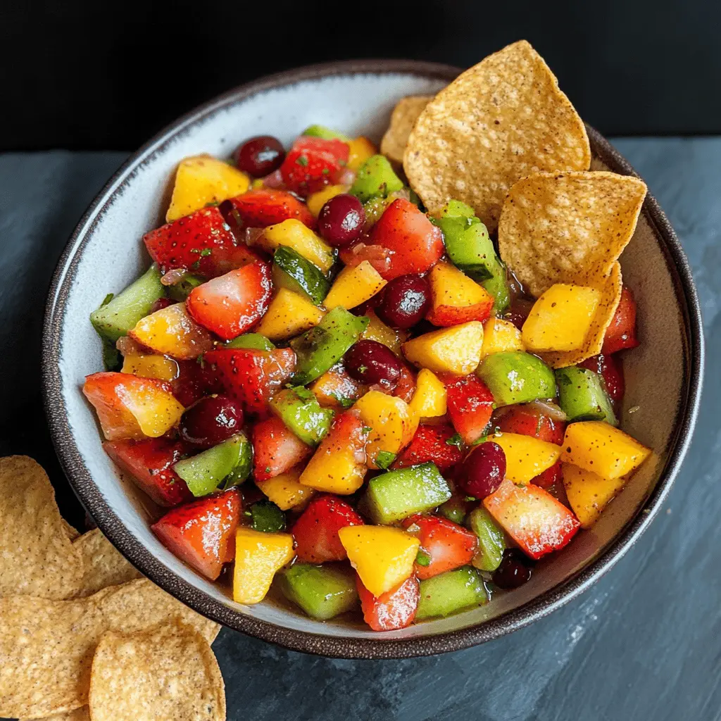 Brighten your day with this delightful Fruit Salsa paired with crunchy Cinnamon Chips! Fresh, juicy fruits blend seamlessly to create a burst of flavor, while the sweet and crispy chips add the perfect crunch. Ideal for parties, picnics, or a fun family snack! Save this recipe to impress your guests and enjoy a refreshing treat anytime!