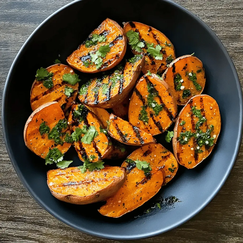 Transform your meals with these Grilled Cilantro-Lime Sweet Potatoes! Bursting with zesty lime and fresh cilantro, this quick and easy recipe brings a delightful twist to your dinner table. Perfect as a side for summer barbecues or a nutritious snack, they're sure to be a favorite. Save this recipe for your next cookout!