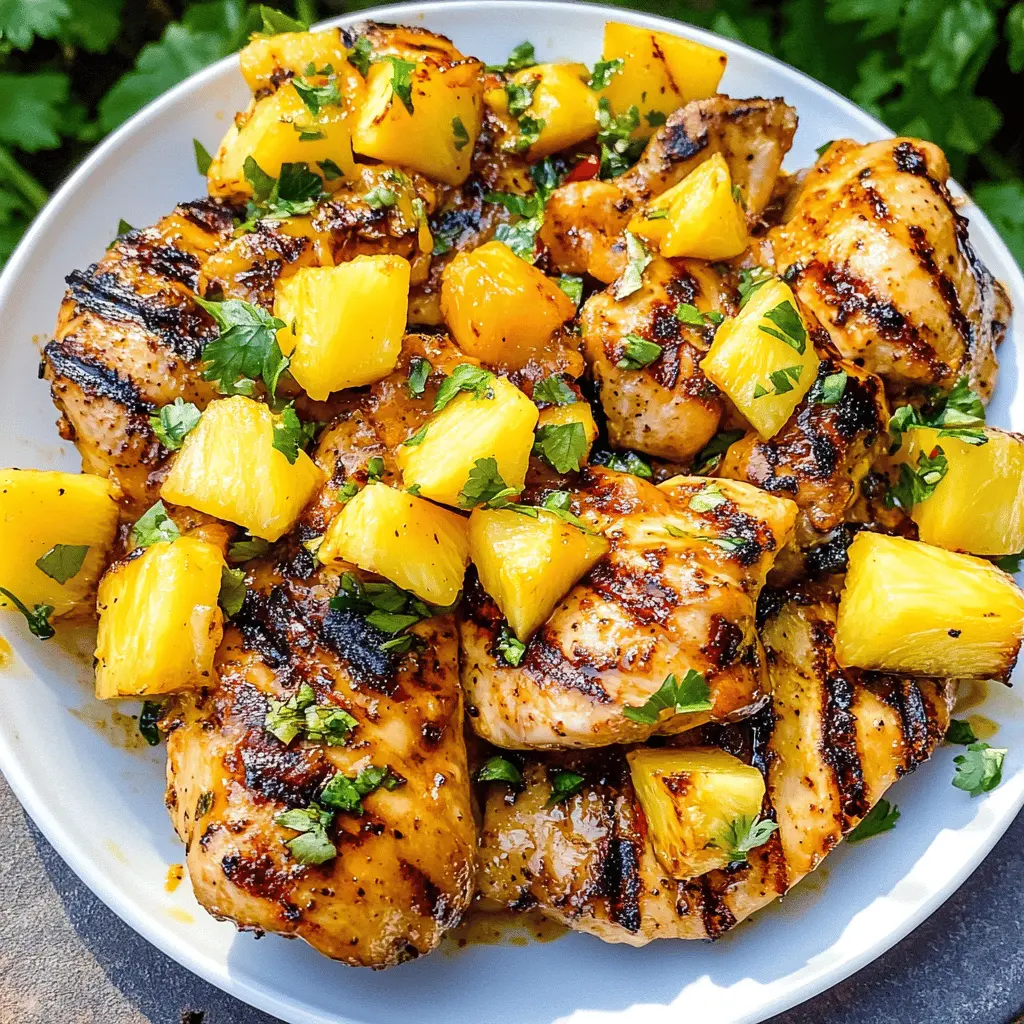 Picture juicy grilled chicken paired perfectly with sweet mango and pineapple. This Grilled Mango Pineapple Chicken recipe features vibrant flavors and a tropical twist that's sure to impress at your next barbecue or family dinner. Save this simple yet delicious dish for a quick weeknight meal or a festive summer gathering!