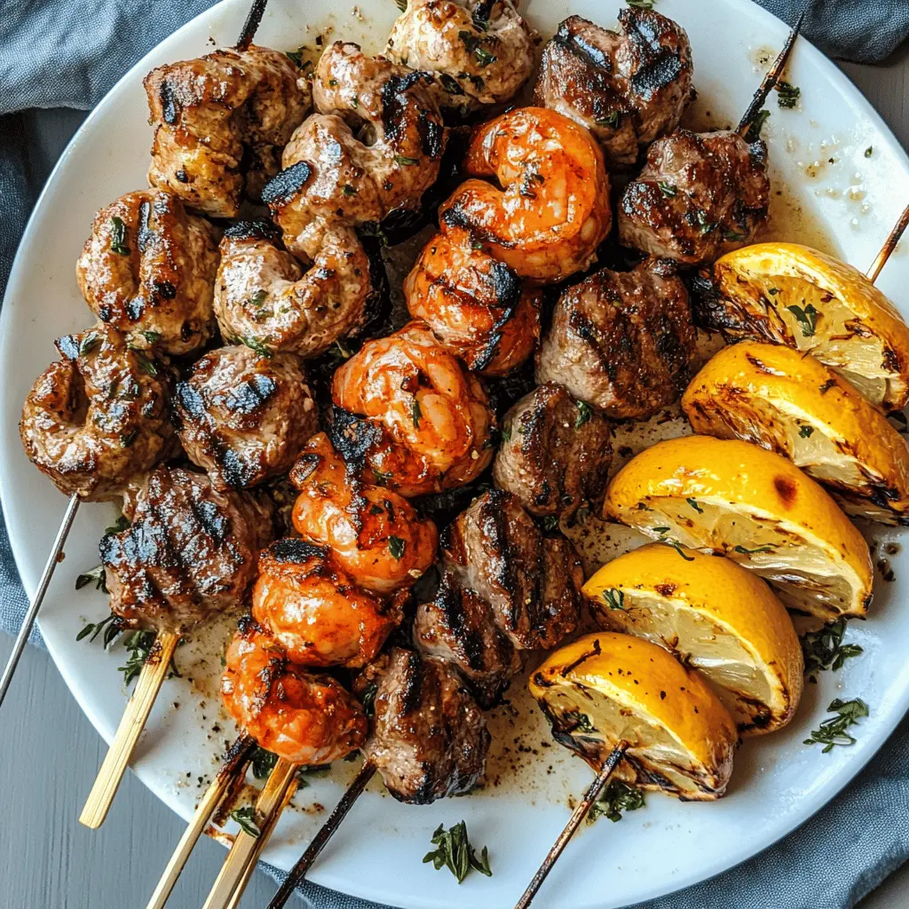 Get ready to impress at your next barbecue with these Grilled Surf and Turf Skewers! Featuring juicy shrimp and tender steak, this recipe combines fantastic flavors that everyone will love. Perfect for summer cookouts, family gatherings, or date nights. Save this delicious recipe for your next outdoor feast!