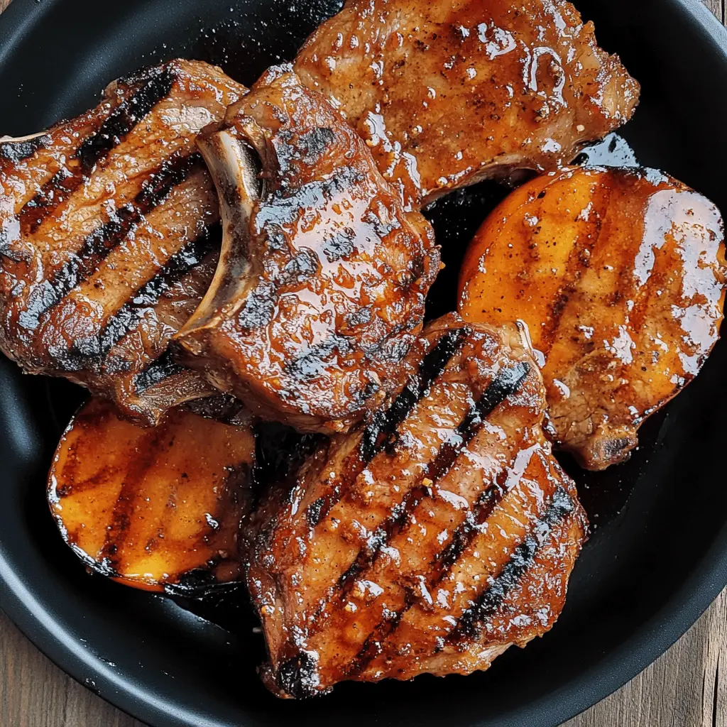 Fire up the grill for these irresistibly juicy grilled pork chops topped with a spicy peach glaze! This recipe combines tender meat with a sweet and zesty kick, perfect for summer barbecues or family dinners. Don't forget to save this delicious dish for your next cookout or when you're craving something special! 🍑🔥