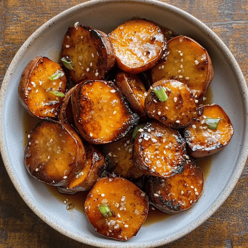 These Miso Glazed Melting Sweet Potatoes are a delightful twist on a classic dish! With their rich, sweet flavor and buttery texture, they pair perfectly with any meal. The savory miso glaze elevates them to a new level of deliciousness. Save this recipe for your next family dinner or holiday gathering; it's sure to impress your guests!