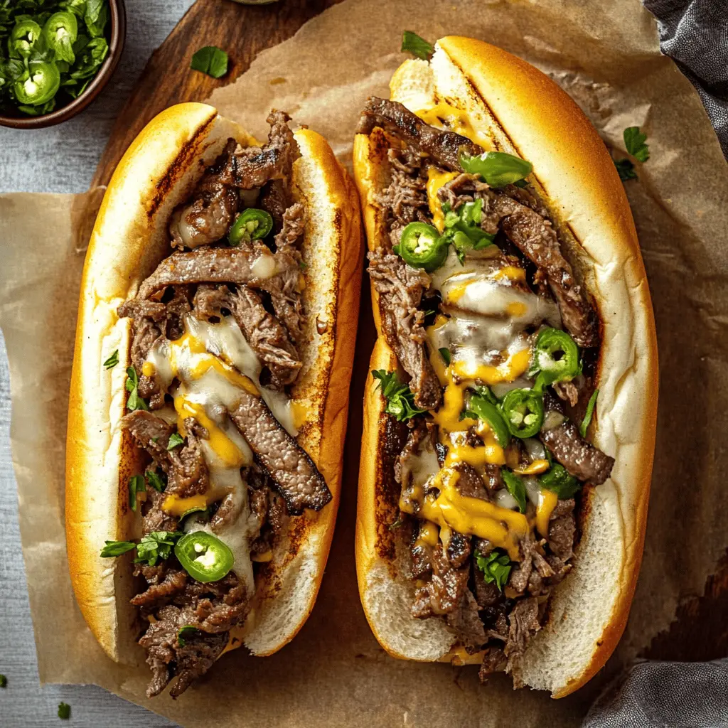 Get ready to enjoy an authentic Philly Cheesesteak loaded with tender steak, melted cheese, and sautéed onions all on a fresh hoagie roll. This classic sandwich is perfect for game day, family dinners, or a quick weeknight meal. Save this recipe to bring the flavors of Philadelphia to your kitchen!