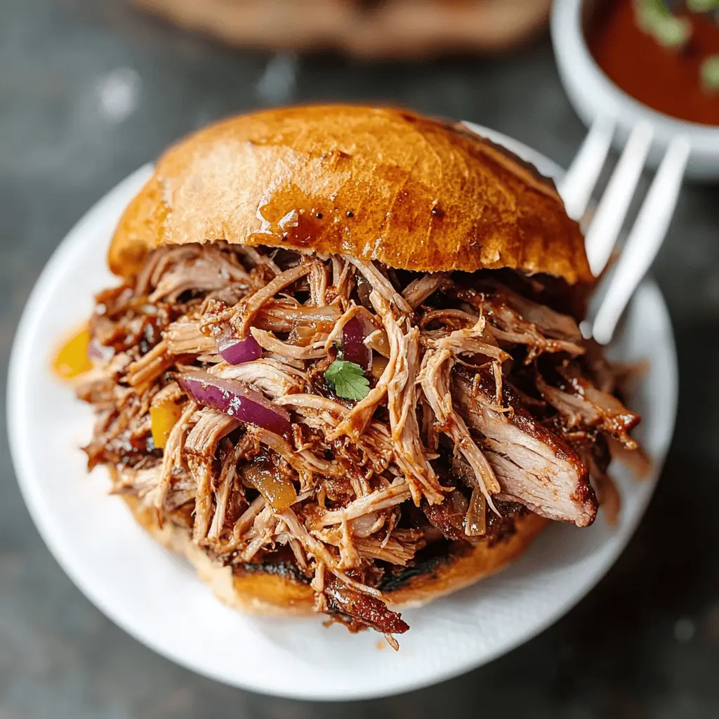 This Slow Cooker Pulled Pork is a game-changer for your weeknight dinners and gatherings! Juicy, tender pork is slow-cooked with rich spices and BBQ sauce for an irresistible flavor. Perfect for sandwiches or tacos! Save this recipe for an effortless meal that everyone will love. Great for game days or family BBQs!