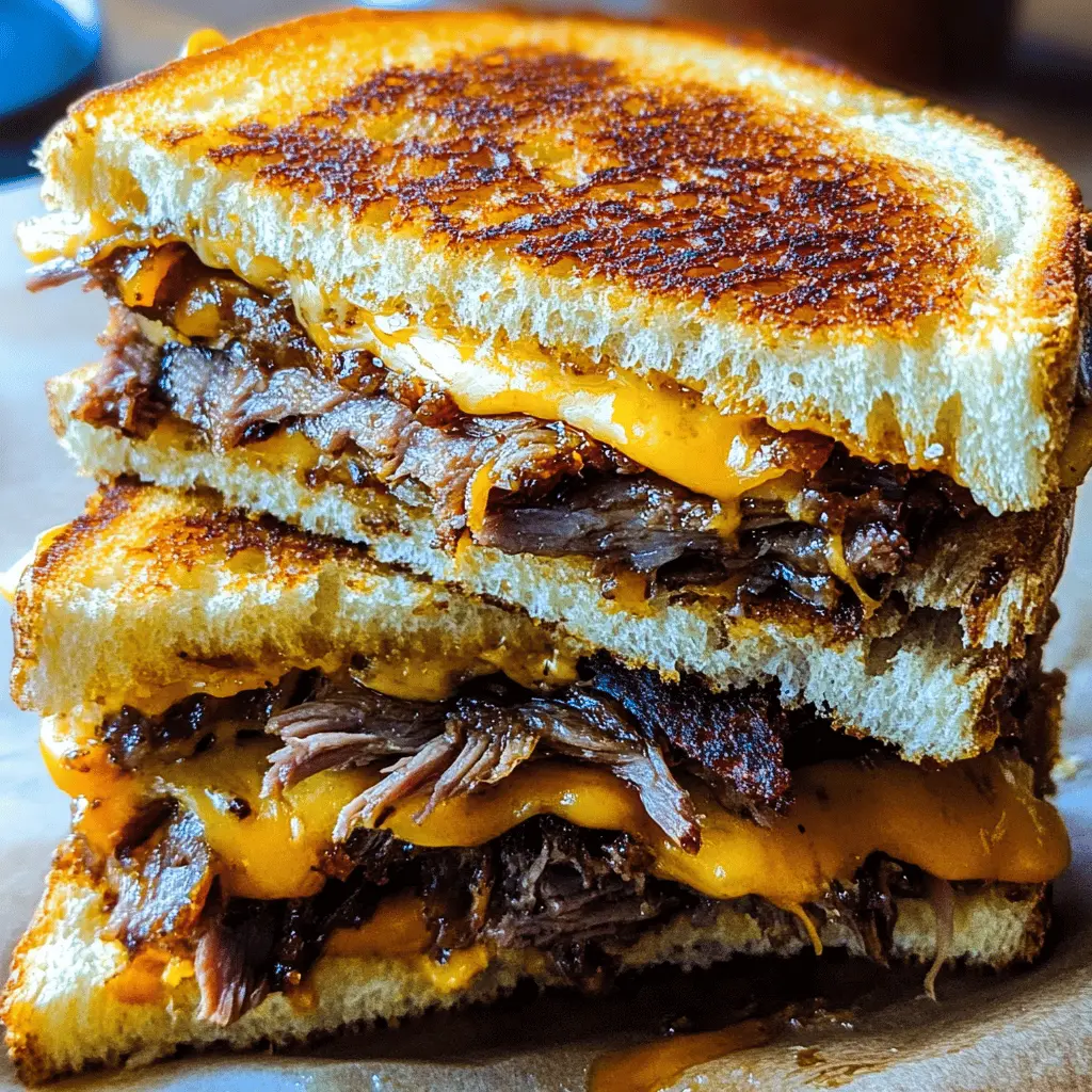 Elevate your sandwich game with this Smoked Brisket Grilled Cheese! Perfectly smoky, tender brisket meets melty cheese between crispy, buttery bread. Ideal for a cozy night in or a fun barbecue gathering. Save this recipe for a delicious twist on a classic favorite that everyone will love!