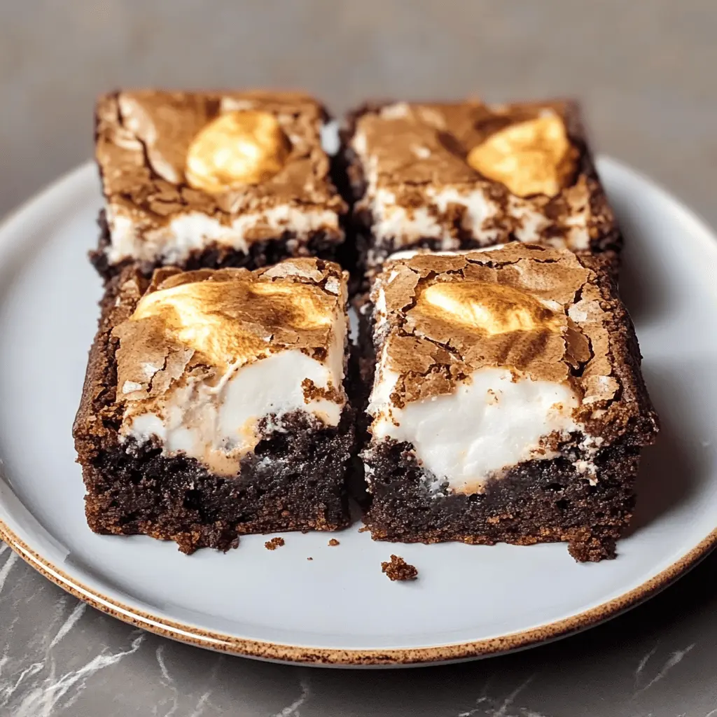 Bring the classic campfire treat indoors with these S'mores Brownies topped with a creamy Vanilla Bean Marshmallow! Rich chocolate brownie layers meet gooey marshmallows and crunchy graham crackers for the perfect balance of flavors and textures. Save this recipe for your next gathering or cozy night in! Perfect for impressing friends or indulging yourself.