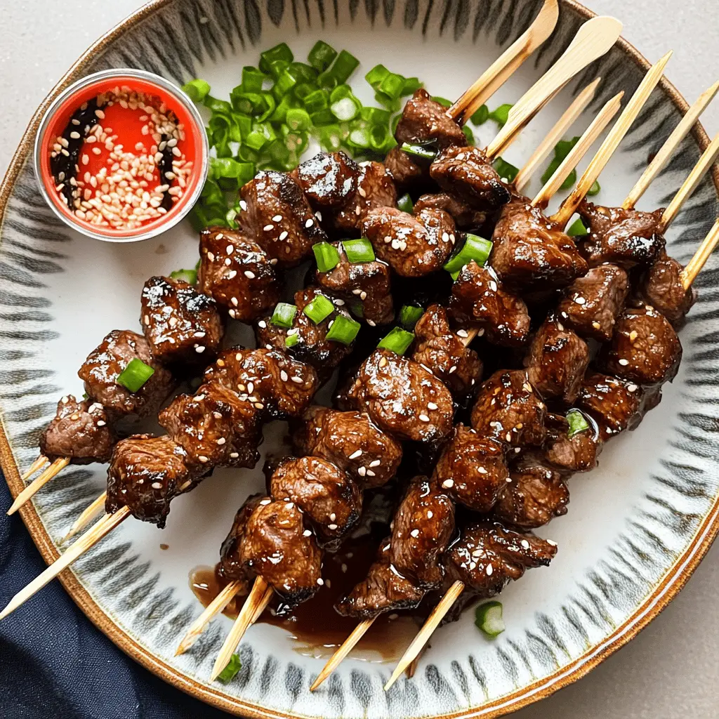 Get ready for a delicious BBQ night with these Teriyaki Sesame Beef Skewers! Tender beef marinated in a flavorful teriyaki sauce, then grilled to perfection and sprinkled with sesame seeds for that extra crunch. Perfect for summer cookouts or quick weeknight dinners. Save this recipe for a tasty dish everyone will love!