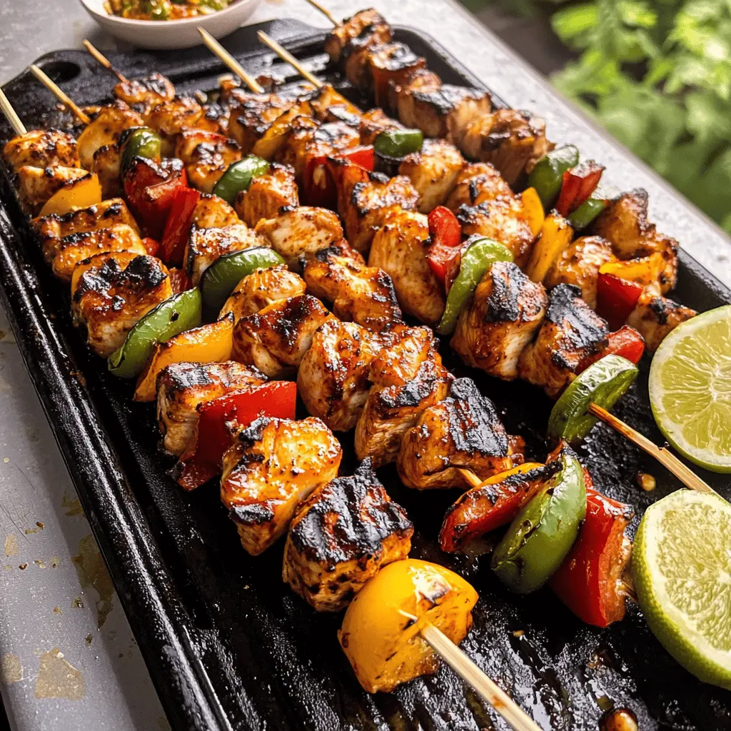Get ready to fire up the grill with these easy BBQ chicken skewers! Juicy chicken marinated in a flavorful blend of spices and herbs makes for a delicious summertime meal. Perfect for backyard gatherings, picnics, or a quick weeknight dinner. Save this recipe for your next cookout and impress your friends and family!