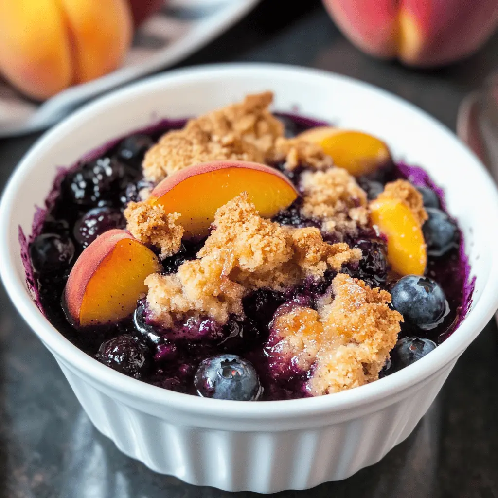 Easy Crockpot Blueberry Peach Cobbler Recipe