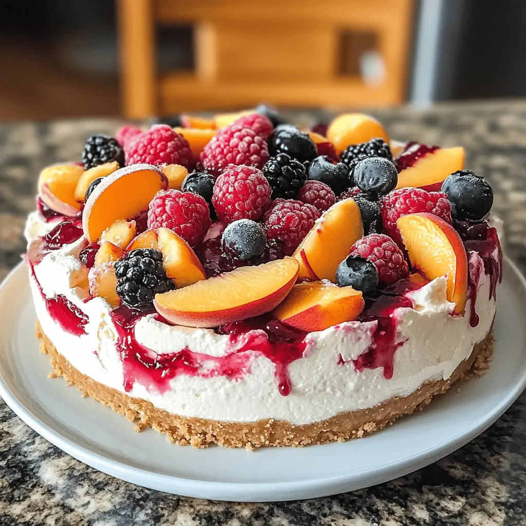 Easy Summer Berry and Peach Cheesecake Recipe