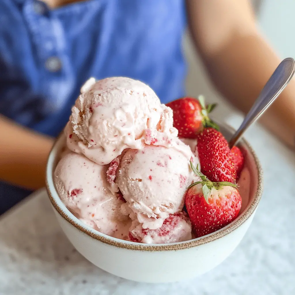 Easy 3-Ingredient No-Churn Strawberry Ice Cream