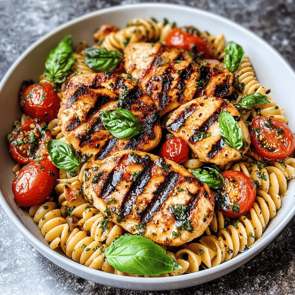 Easy Tomato Basil Pasta with Balsamic Grilled Chicken