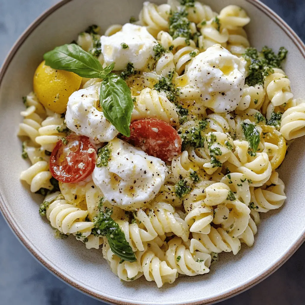 Easy Lemon Burrata Pasta Salad Recipe