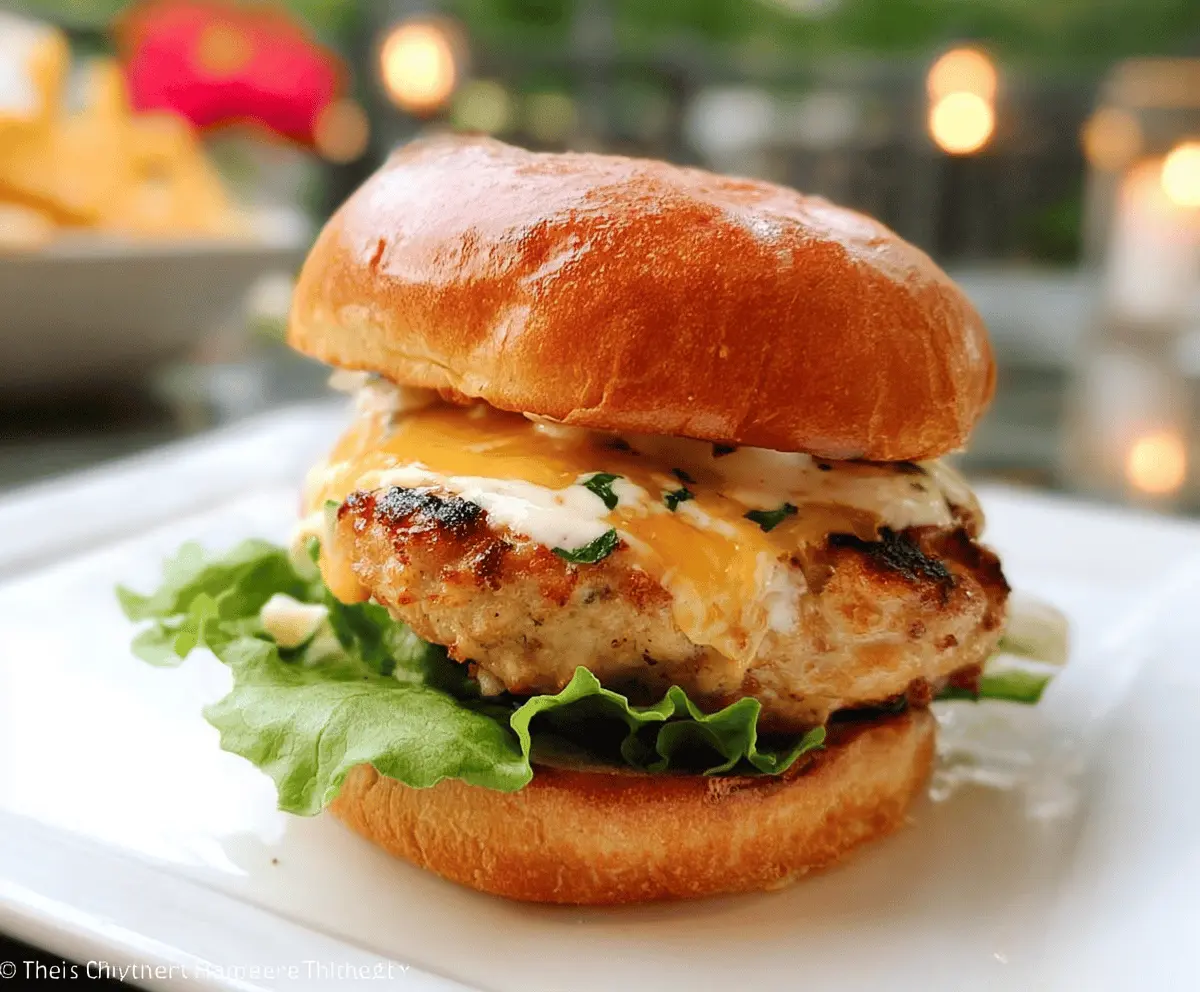 Easy Cheddar Ranch Chicken Burgers Recipe