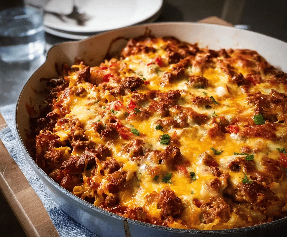 Easy Cheesy Hamburger Casserole Recipe