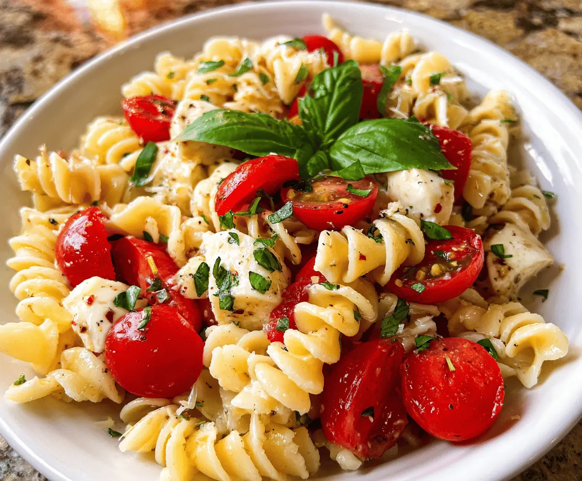 Easy Caprese Pasta Salad Recipe with Fresh Mozzarella
