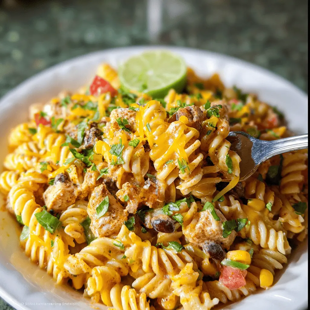 Easy Zesty Chicken Enchilada Pasta Salad
