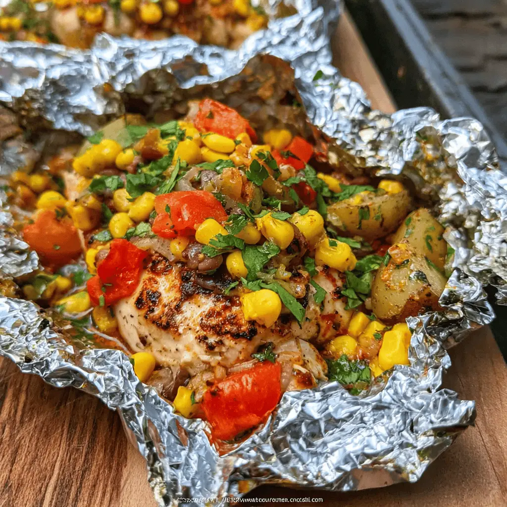 Easy Santa Fe Chicken Foil Packets Recipe
