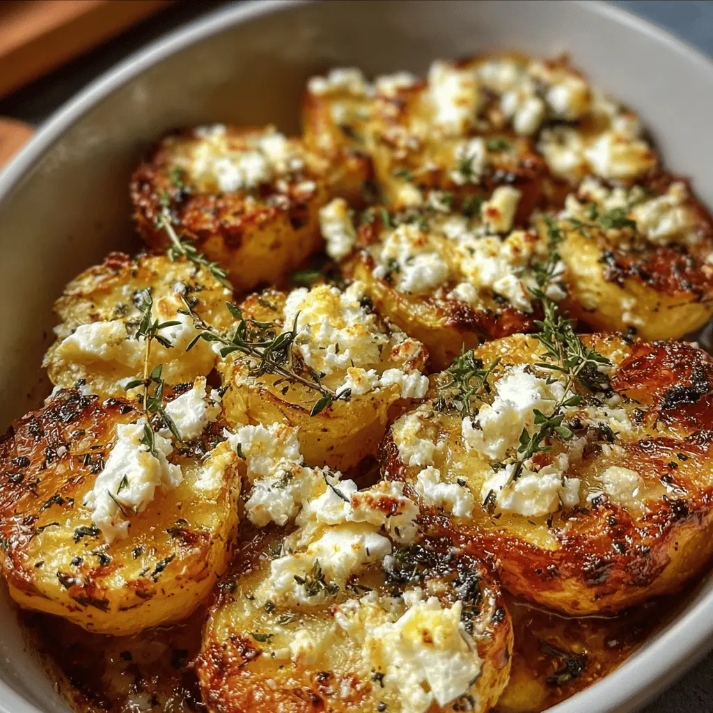 Easy Baked Feta Potatoes with Garlic and Herbs