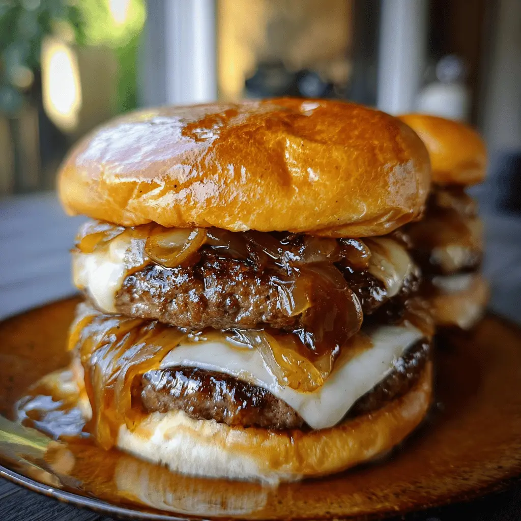 Easy French Onion Burgers with Melty Cheese