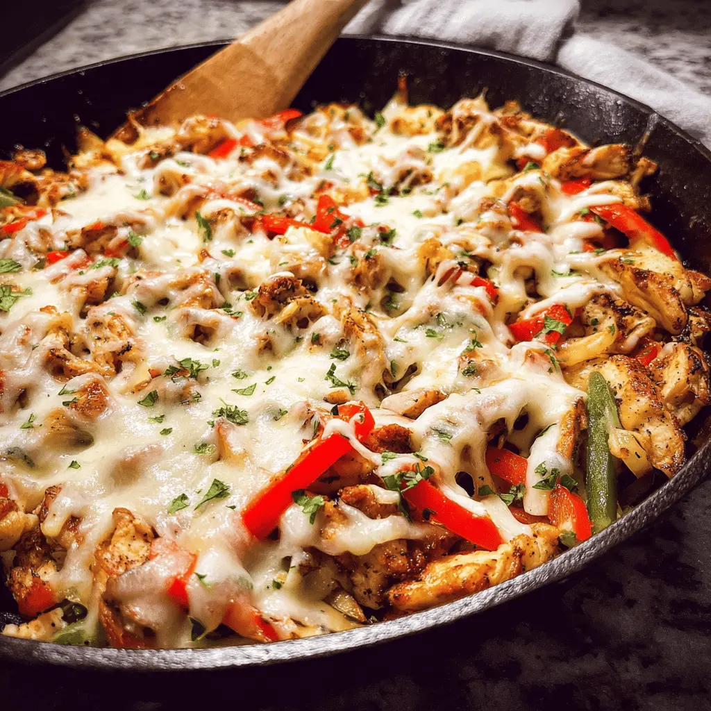 Easy Chicken Cheesesteak Skillet Recipe