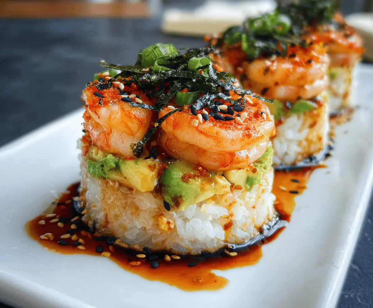 Easy Spicy Shrimp Sushi Stacks Recipe