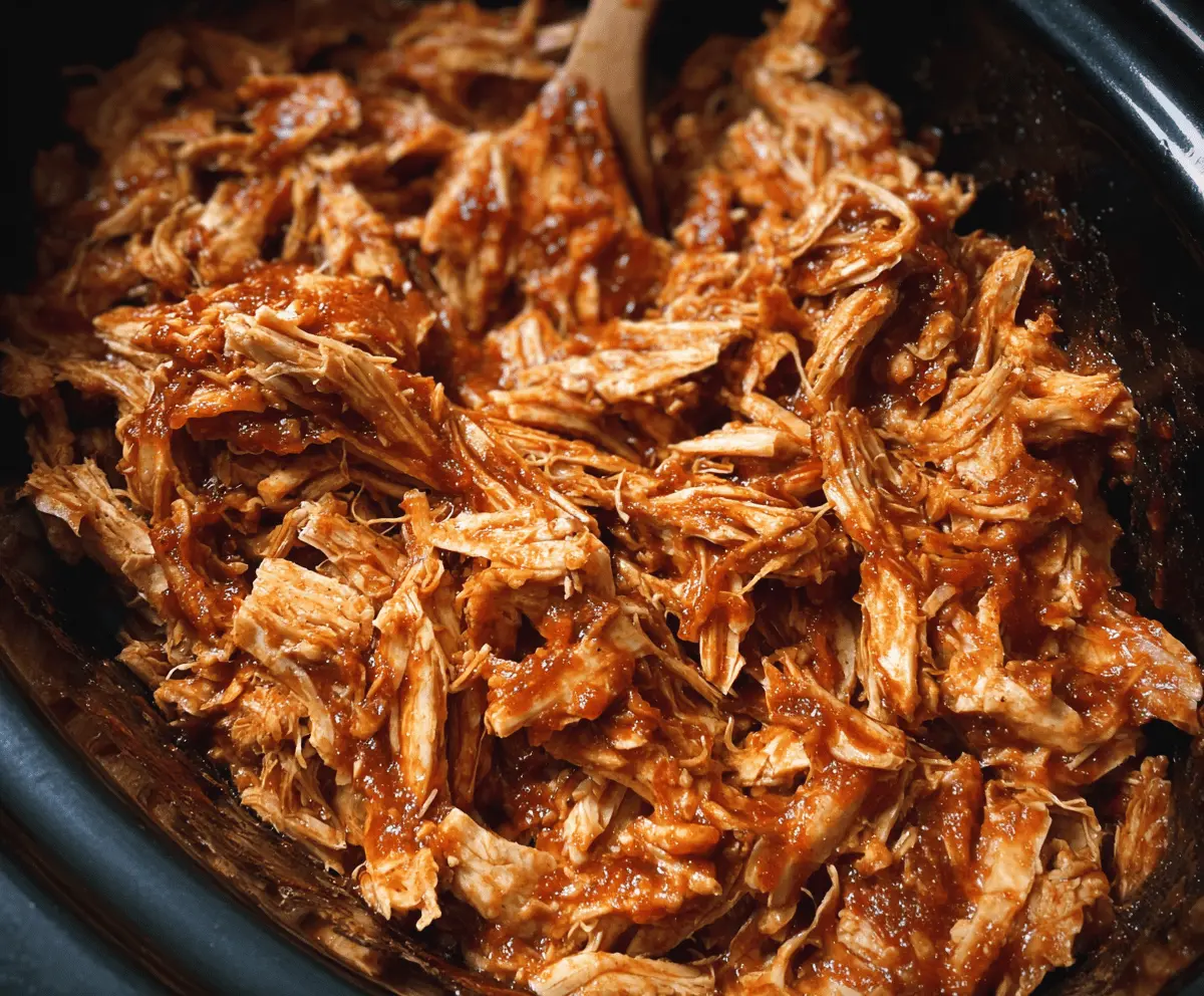 Easy Crockpot BBQ Pulled Chicken Recipe