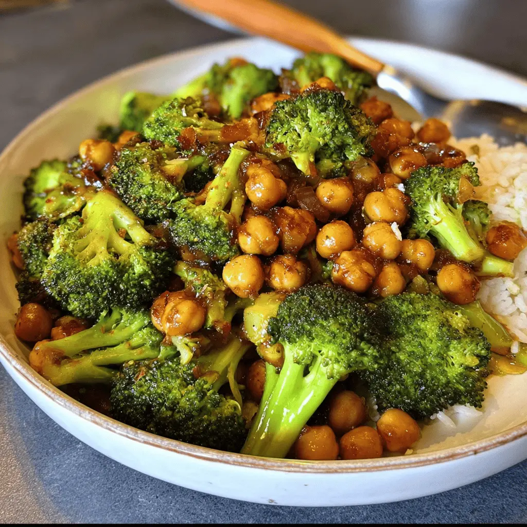Garlic Broccoli Chickpea Stir Fry Recipe