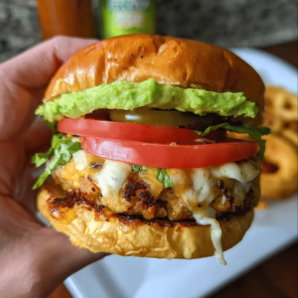 Cheesy Jalapeño Pepper Jack Chicken Burger