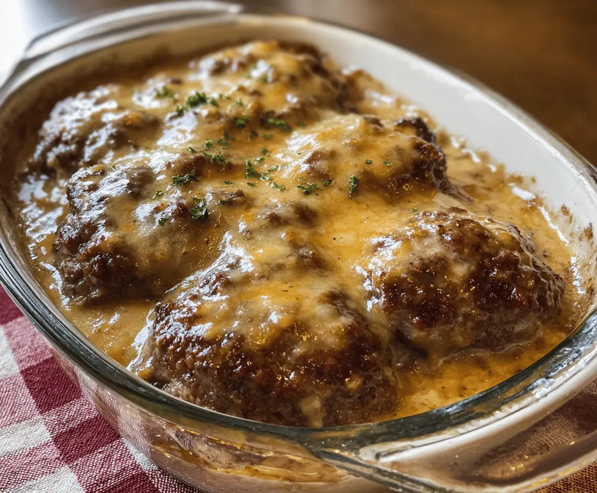 Easy Amish Hamburger Steak Bake Recipe
