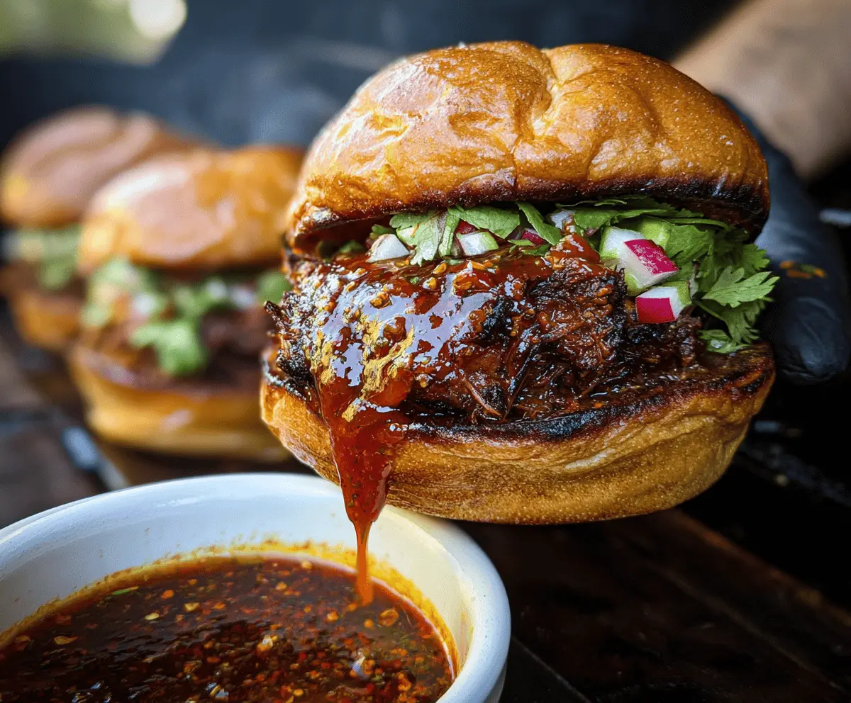 Smoky Beef Birria Burgers with Melty Cheese
