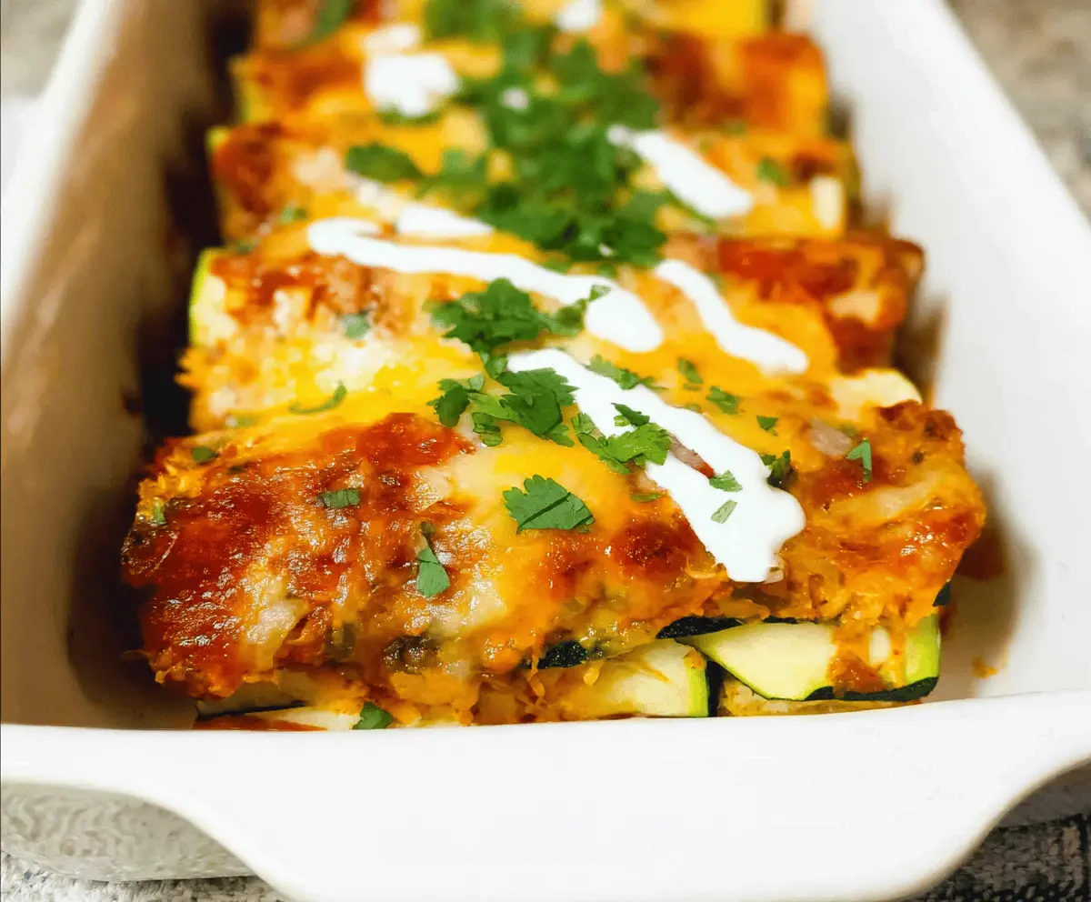 Easy Keto Chicken Zucchini Enchiladas Low Carb