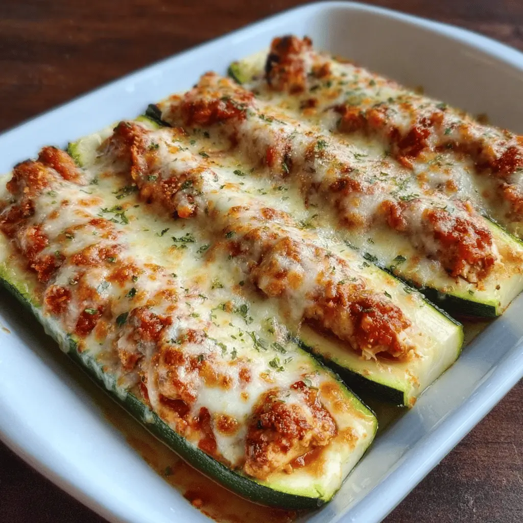 Cheesy Keto Chicken Parmesan Zucchini Boats