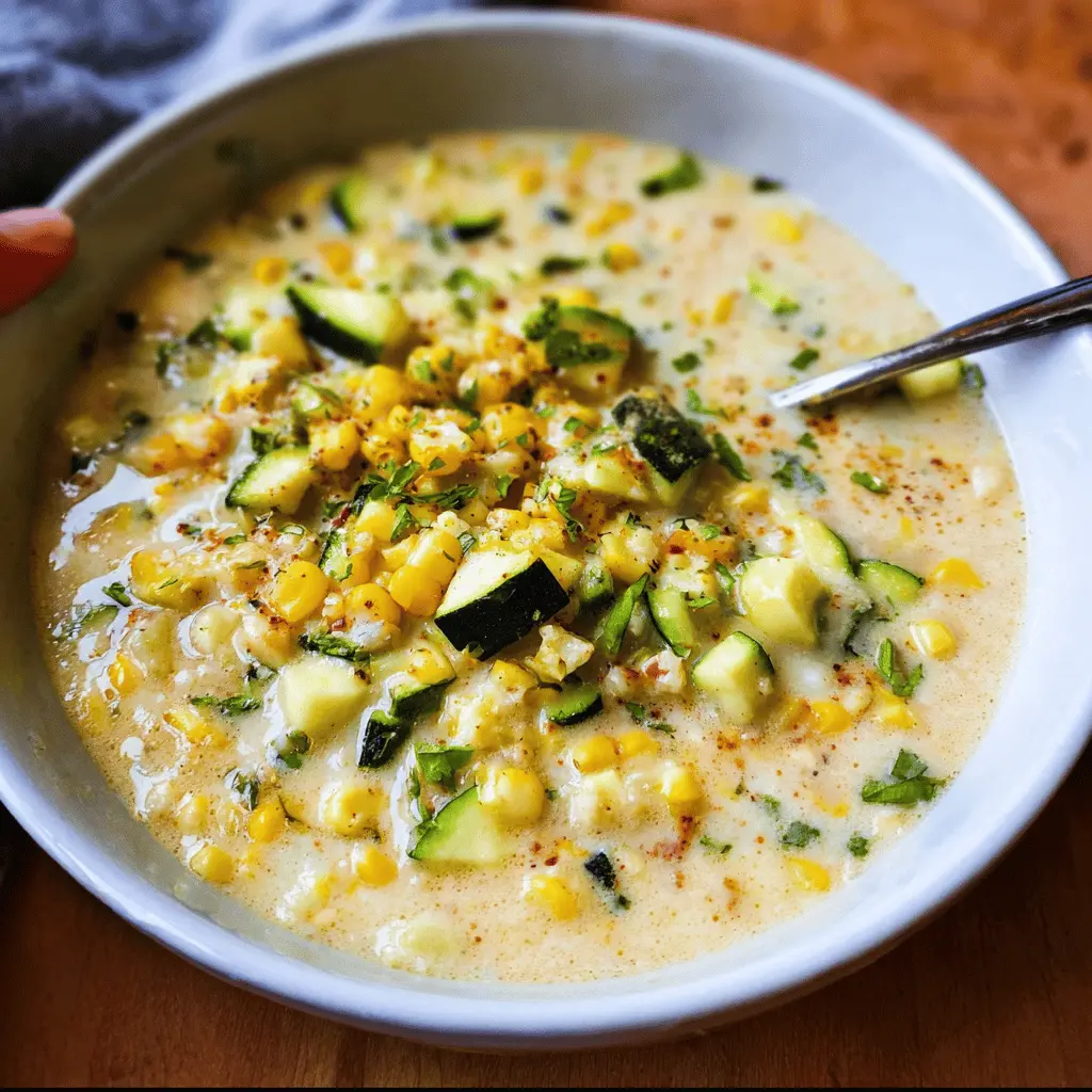 Creamy Summer Corn and Zucchini Chowder Recipe