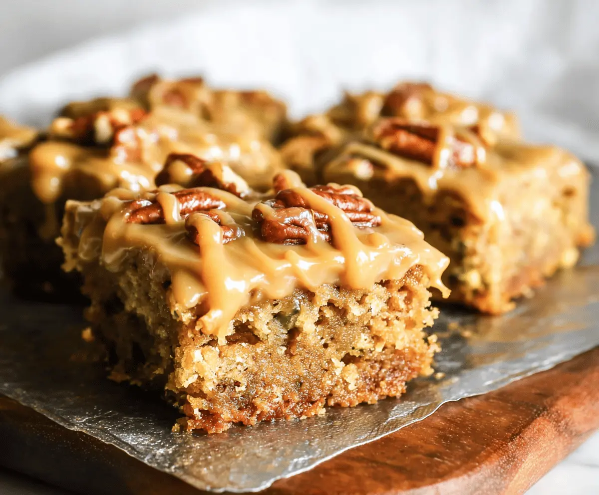 Caramel Frosted Zucchini Pecan Bars Recipe