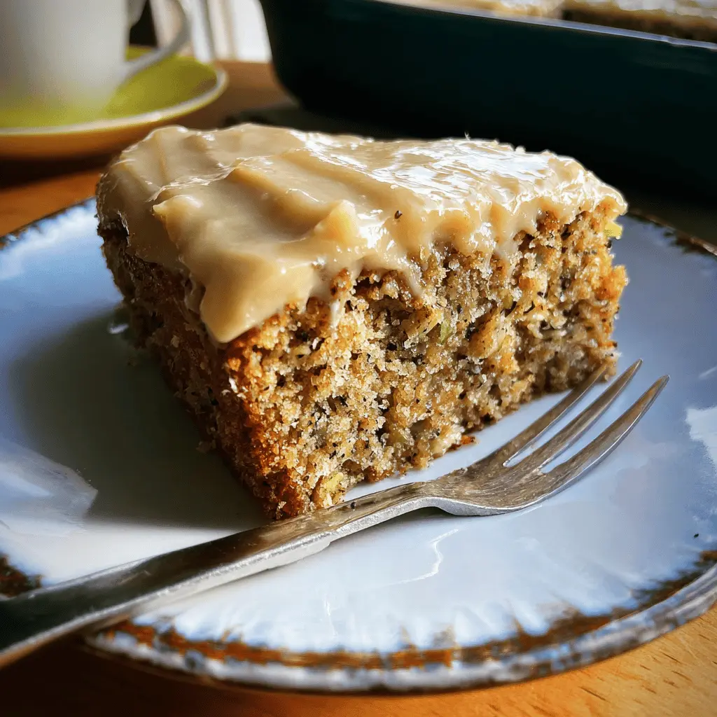 Moist Zucchini Banana Cake with Maple Frosting