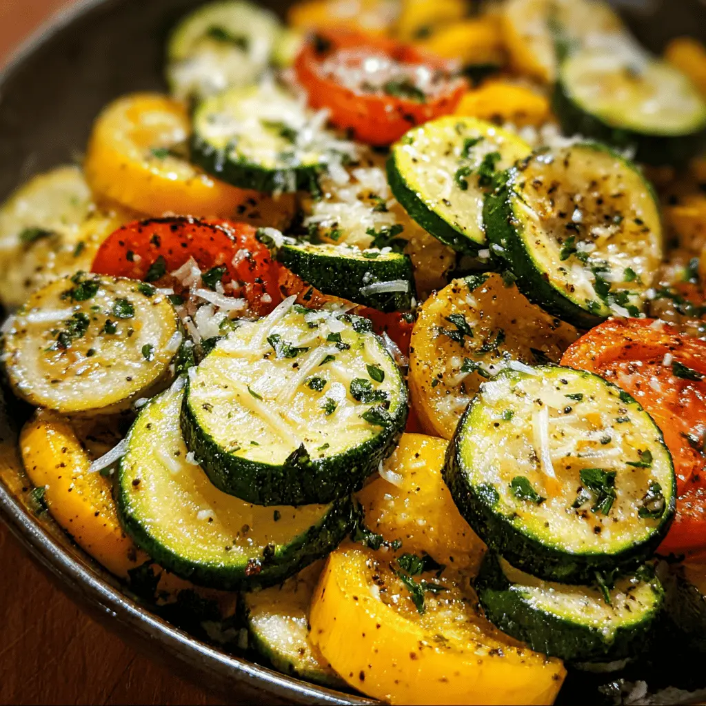 Garlic Parmesan Zucchini and Squash Side Dish