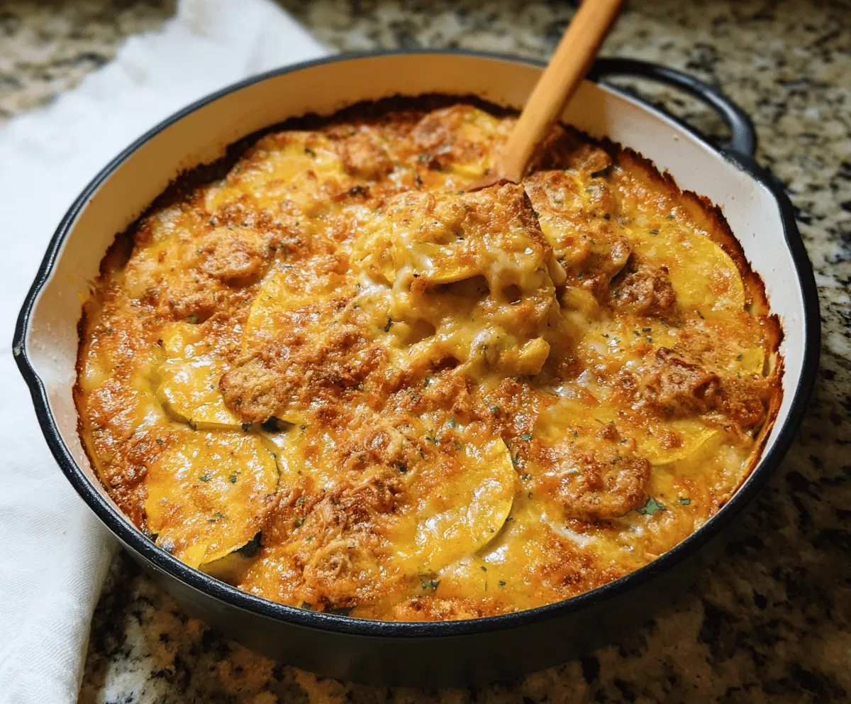 Cozy Southern Squash Casserole With Cheese