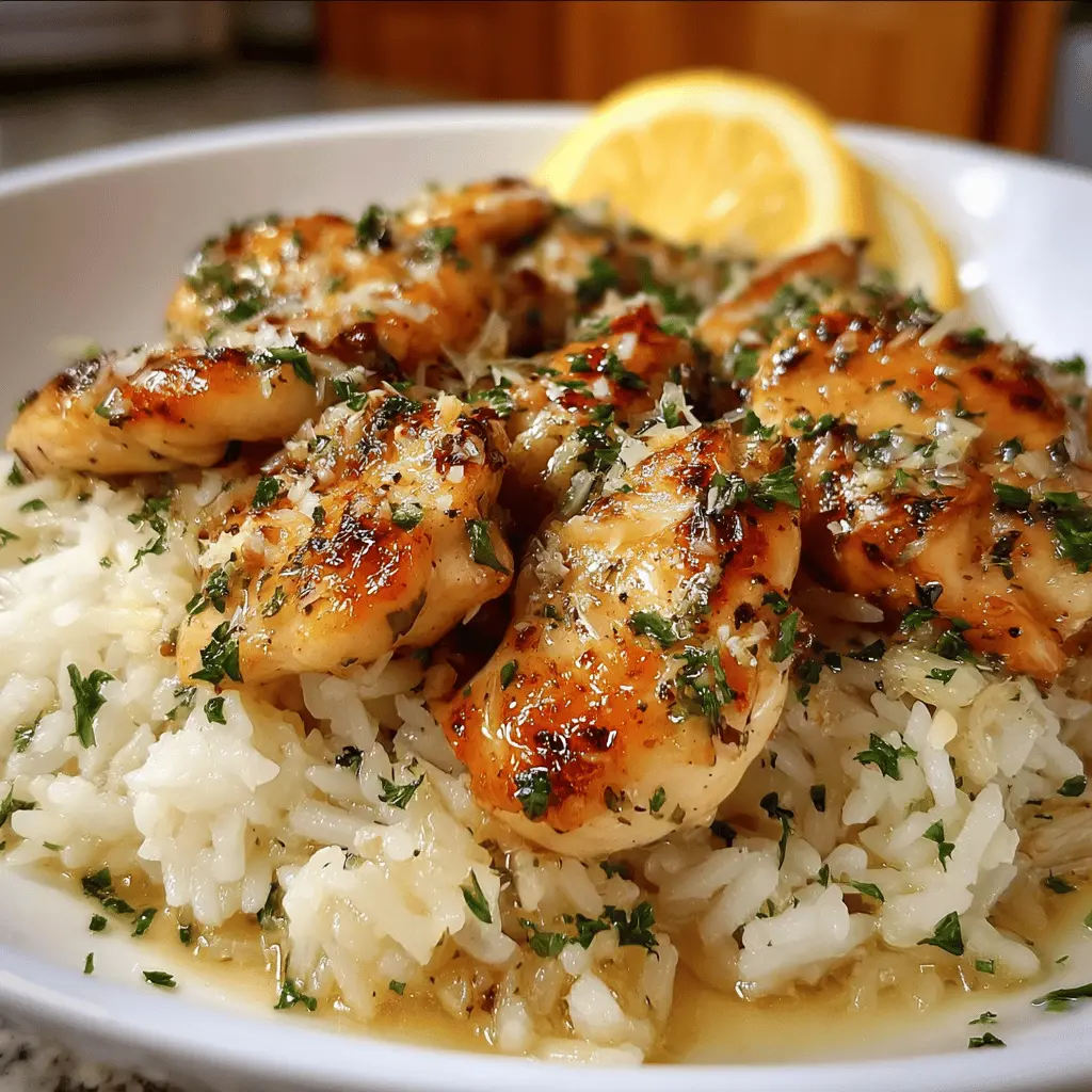 Easy Chicken Scampi with Creamy Garlic Parmesan Rice