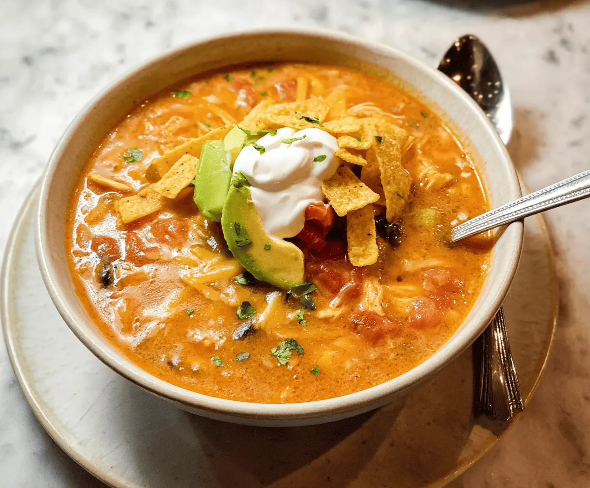 Easy Creamy Chicken Tortilla Soup Recipe