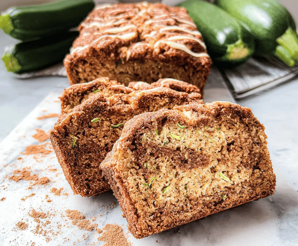 Moist Cinnamon Swirl Zucchini Bread Recipe