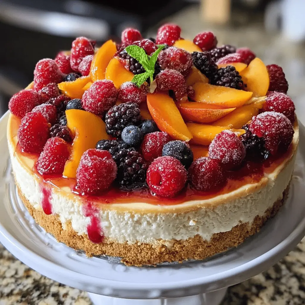 Summer Berry and Peach Cheesecake Recipe
