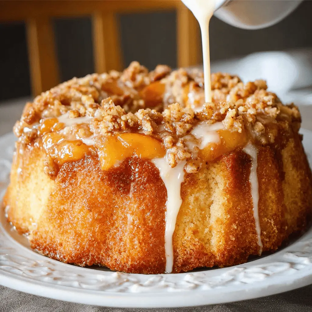 Moist Cream Cheese Peach Cobbler Pound Cake